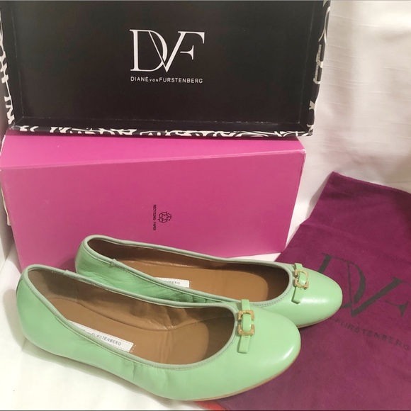 Diane Von Furstenberg Shoes - Diane Von Furstenberg bion ballet shoes green